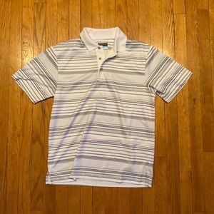 Last Call NWOT Men’s White Stripe Polo Golf Shirt